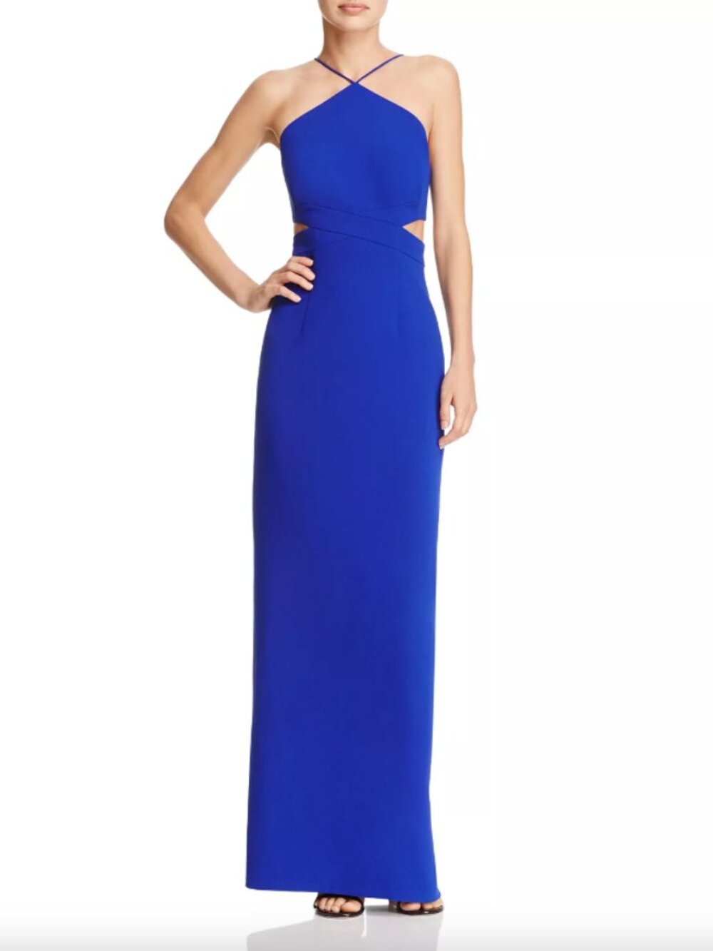 Aidan by Aidan Mattox Cutout Crepe Gown | Royal Blue | Size 0